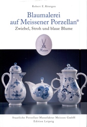 Meissen - Blaumalerei auf Meissener Porzellan. Zwibel, Stroh und blaue Blume