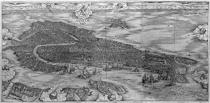 Pianta prospettica di Venezia del 1500 disegnata da Jacopo de' Barbari. (La) -  Veduta di Venezia